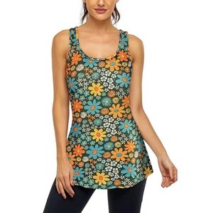 Vibrant Floral Tank Top - Multicolor